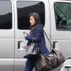 Kim Kardashian, très bien habillée, va voir son avocate le 5 février 2013 à Beverly Hills. Enceinte, la star souhaite en finir avec son divorce d'avec Kris Humpries.