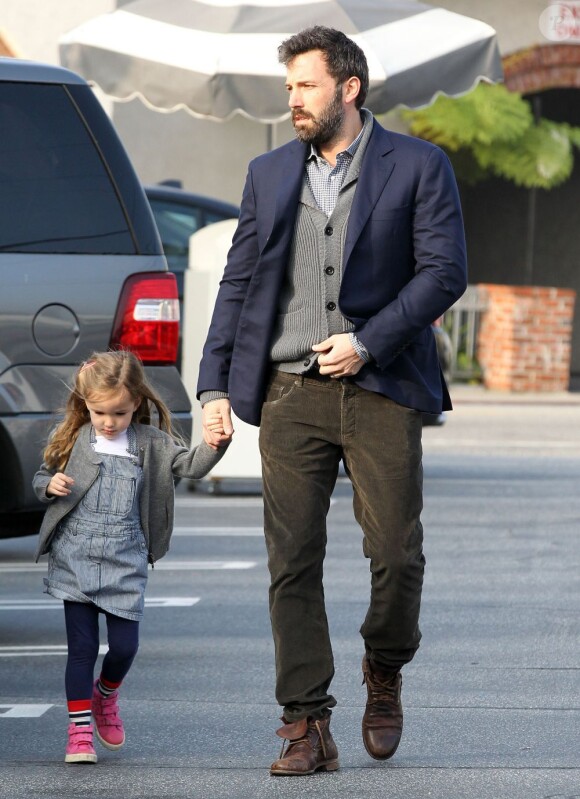 Ben Affleck et Jennifer Garner emmènent la petite Seraphina prendre un petit-déjeuner à Brentwood, le 7 février 2013