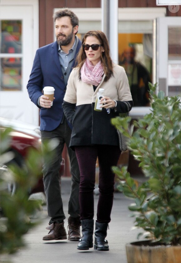 Ben Affleck et Jennifer Garner emmènent Seraphina prendre un petit-déjeuner à Brentwood, le 7 février 2013