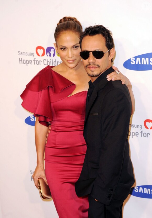 Jennifer Lopez et Marc Anthony, avant leur divorce, à New York, le 7 juin 2011.