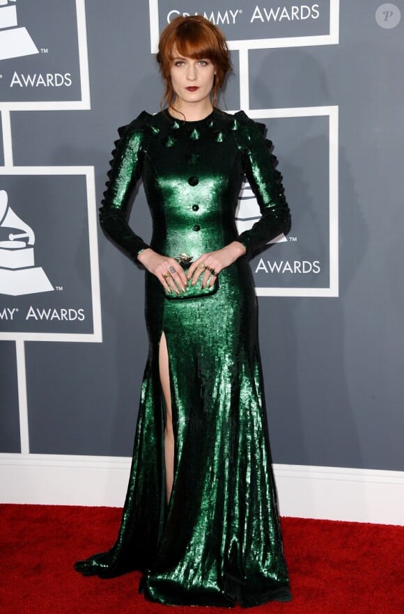 Florence Welch dans une robe Givenchy Couture aux Grammy Awards 2013. Los Angeles le 10 février 2013