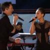 Adam Levine et Alicia Keys lors des Grammy Awards le 10 février 2013.