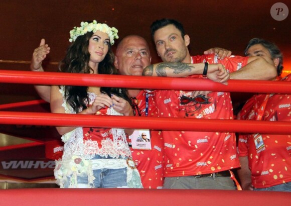 Megan Fox a assisté avec Brian Austin Green au célèbre carnaval de Rio. Le 10 février 2013.