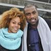 Teddy Riner et sa compagne Luthna à l'Hippodrome de Paris-Vincennes le 20 janvier 2013