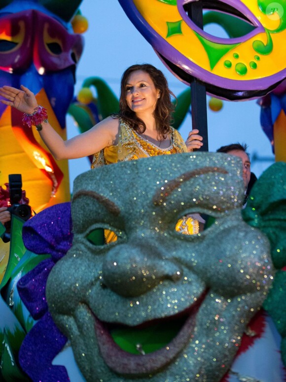 Mariska Hargitay à la parade Krewe Of Orpheus pour Mardi Gras à la Nouvelle-Orléans, le 11 février 2013.