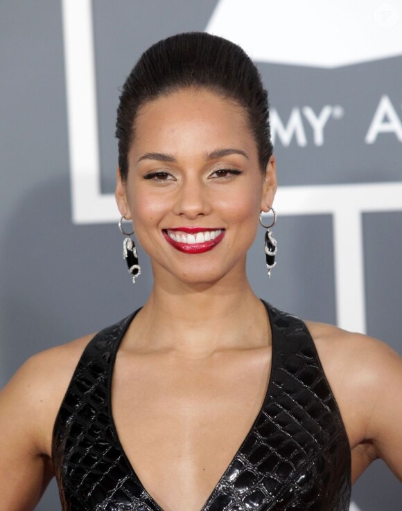 La belle Alicia Keys à la 55e cérémonie des Grammy Awards à Los Angeles, le 10 février 2013.