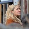 Jennifer Aniston, le lendemain de son anniversaire, avec une perruque blonde sur le tournage d'une adaptation d'un livre d'Elmore Leonard, dans le Connecticut le 12 février 2013