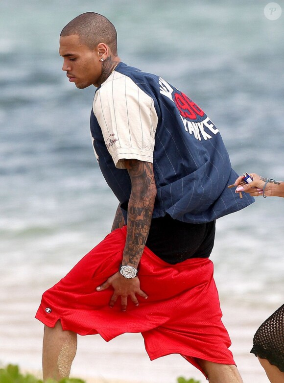 Chris Brown a rejoint Rihanna à Hawaï pour son anniversaire. Le 20 février 2013.