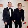 Elton John et son mari David Furnish au 11e gala de sa fondation contre le Sida intitulé An Enduring Vision, à New York, le 15 octobre 2012.