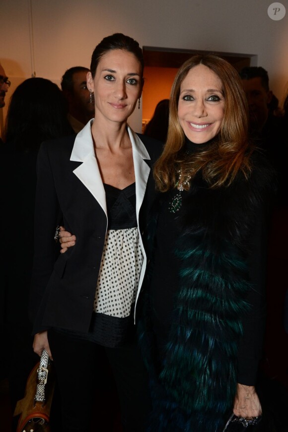 Marisa Berenson et sa fille Starlite Randall Berenson lors du cocktail et du dîner Vionnet lors de la fashion week de Milan le 21 février 2013