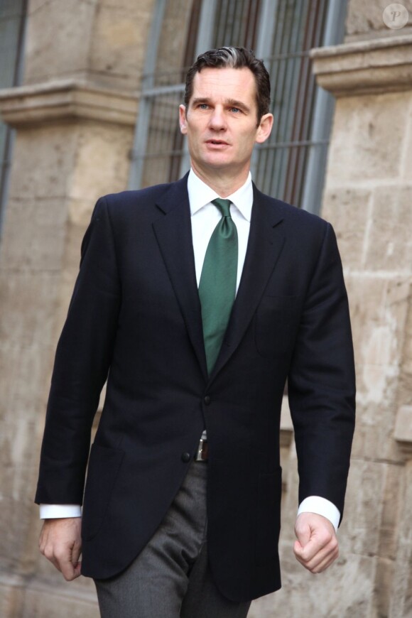 Iñaki Urdangarin au tribunal de Palma de Majorque en février 2012 dans le cadre de l'affaire Noos, dans laquelle il a été mis en examen pour détournement de fonds.