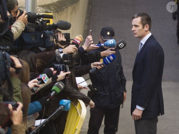 Iñaki Urdangarin au tribunal de Palma de Majorque en février 2012 dans le cadre de l'affaire Noos, dans laquelle il a été mis en examen pour détournement de fonds.