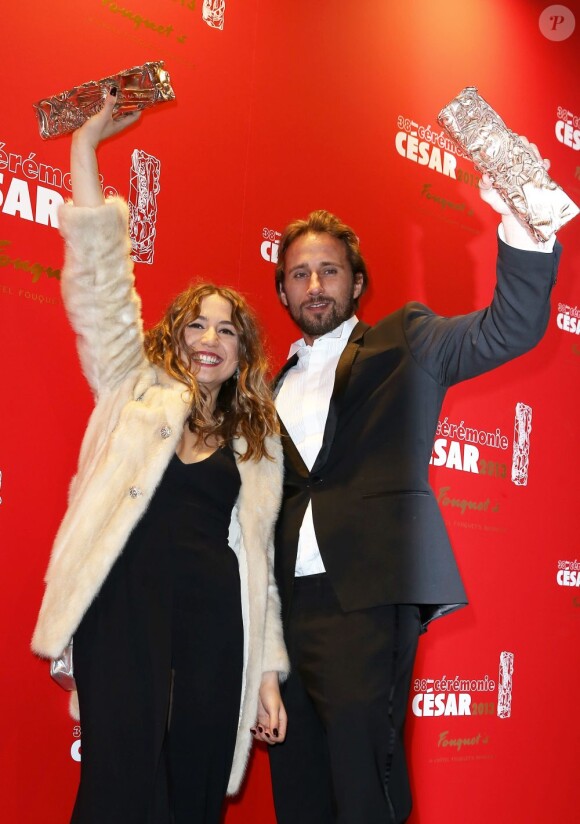 Izia Higelin et Matthias Schoenaerts au restaurant Fouquet's pour le Dîner de gala de la 38e cérémonie des César à Paris, le 22 février 2013.