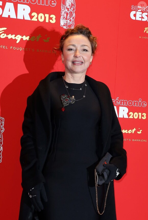 Catherine Frot au restaurant Fouquet's pour le Dîner de gala de la 38e cérémonie des César à Paris, le 22 février 2013.