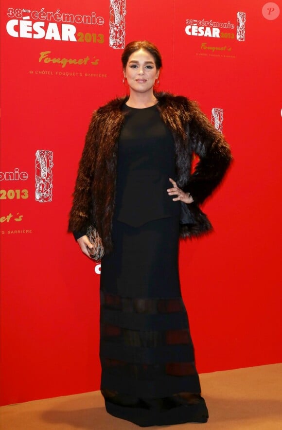 Lola Dewaere (porte une robe sur mesure faite par une créatrice libanaise Dough, des chaussures Free Lance et des bijoux Chaumet) -  au Fouquet's - Dîner de gala de la 38e Cérémonie des César à Paris le 22 février 2013.