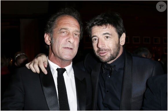 Vincent Lindon et Patrick Bruel au Dîner du Fouquet's après la 38e cérémonie des César à Paris, le 22 février 2013.