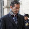 Iñaki Urdangarin, époux de l'infante Cristina d'Espagne, a eu droit à un accueil houleux lors de sa venue au tribunal de Palma de Majorque pour être entendu à nouveau par le juge José Castro dans le scandale Noos, le 23 février 2013.