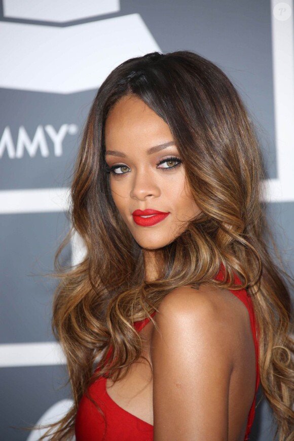 La jolie Rihanna - 55e cérémonie des Grammy Awards à Los Angeles le 10 février 2013.