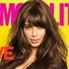 Kim Kardashian, enceinte et sexy en couverture du numéro d'avril 2013 du magazine Cosmopolitan.