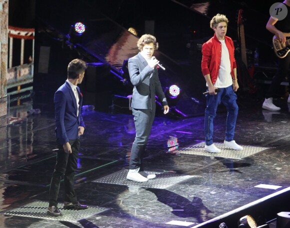 Harry Styles en concert avec les One Direction, à Londres, le 23 février 2013.