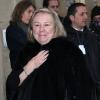 Maryvonne Pinault, mère de François-Henri Pinault, arrive à la boutique Balenciaga dans le 7e arrondissement de Paris pour assister au défilé Balenciaga automne-hiver 2013-2014. Paris, le 28 février 2013.