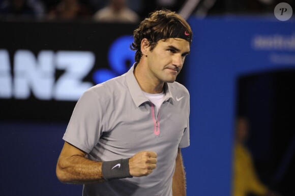 Roger Federer lors de l'Open d'Australie au Melbourne Park de Melbourne le 25 janvier 2013
