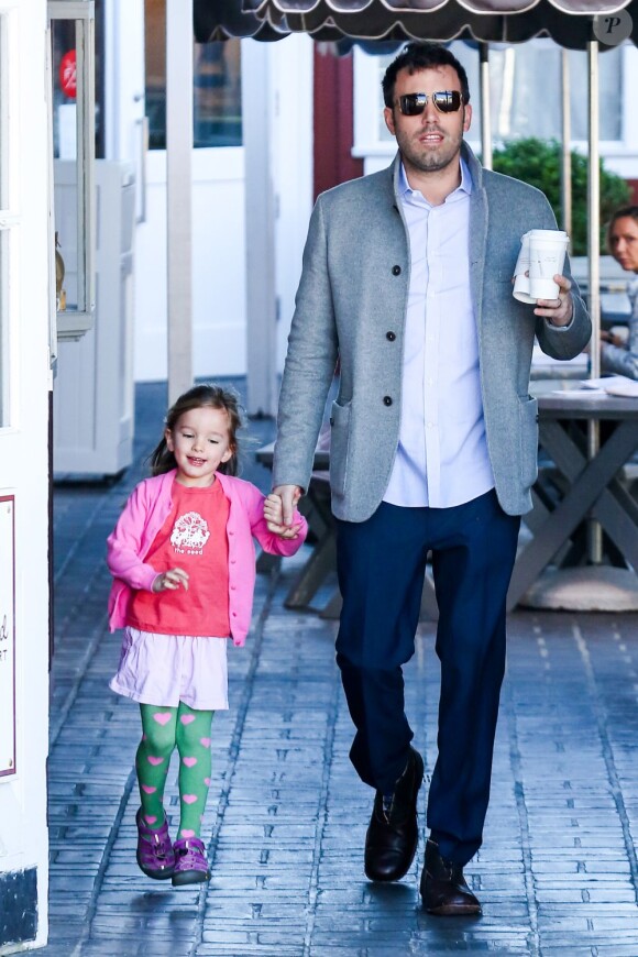 Ben Affleck et sa fille Seraphina à Brentwood, le 1er mars 2013.