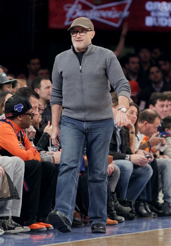 Phil Collins lors du match entre les Knicks de New York et le Heat de Miami à New York le 3 mars 2013