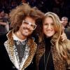 Victoria Azarenka et RedFoo, deux amoureux lors du match entre les Knicks de New York et le Heat de Miami à New York le 3 mars 2013