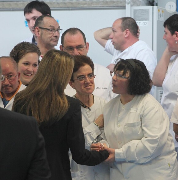 La princesse Letizia d'Espagne à l'inauguration d'une laverie industrielle à Vitoria-Gasteiz, le 5 mars 2013.
