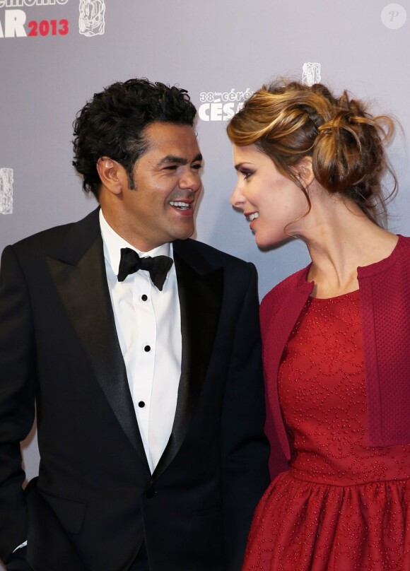 Jamel Debbouze et sa femme Mélissa Theuriau au Théâtre du Châtelet à Paris le 22 février 2013.