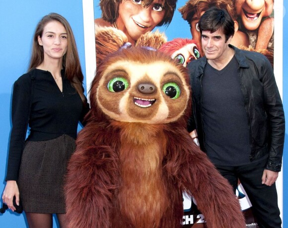 Chloe Gosselin et David Copperfield lors de l'avant-première du film d'animation Les Croods à New York le 10 mars 2013