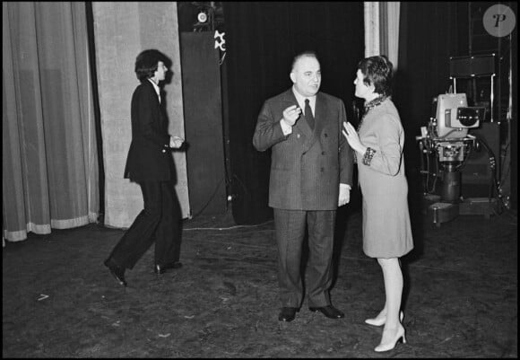 Antoine, Bruno Coquatrix et Georgette Plana à l'Olympia en 1969.