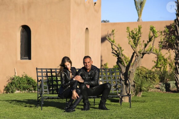 Christian Audigier et Nathalie Sorensen, mannequin brésilien, en voyage en amoureux au Maroc. Février-Mars 2013.