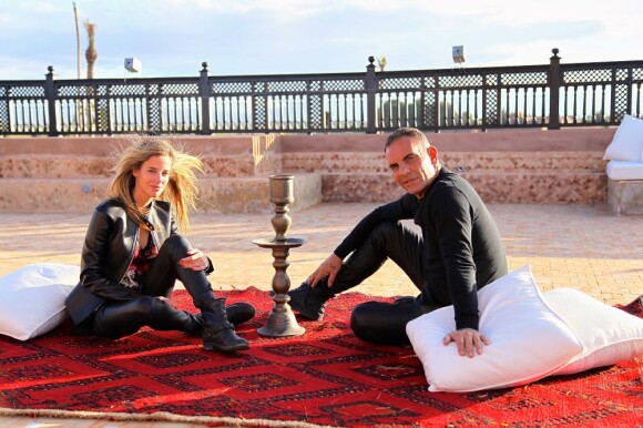 Le talentueux homme d'affaires Christian Audigier et Nathalie Sorensen en voyage en amoureux au Maroc. Février-Mars 2013.