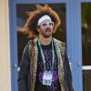 David Ferrer et RedFoo lors d'un match de foot durant l'Open de Tennis BNP Paribas à Indian Wells le 11 mars 2013