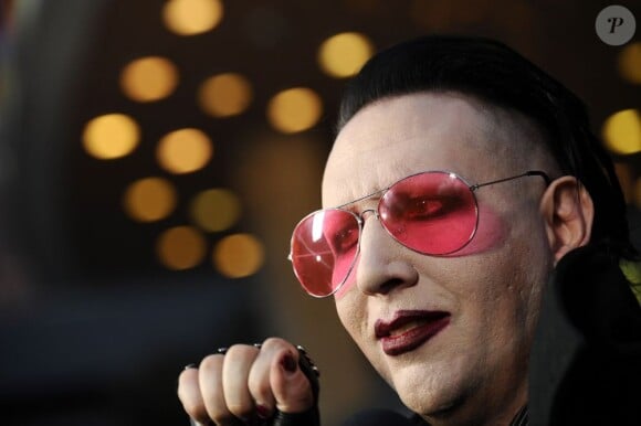 Marilyn Manson ultra maquillé lors de la première de Spring Breakers aux ArcLight Cinemas de Los Angeles, le 14 mars 2013.