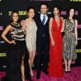 Vanessa Hudgens, Ashley Benson, James Franco, Selena Gomez et Rachel Korine pendant la première de Spring Breakers aux ArcLight Cinemas de Los Angeles, le 14 mars 2013.