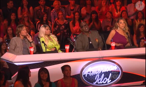 Nicki Minaj et le jury dans American Idol, jeudi 14 mars 2013.