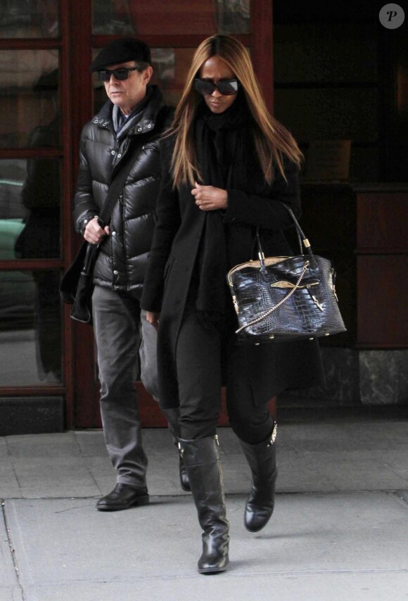Exclu - David Bowie et son épouse Iman à New York, le 13 mars 2013.