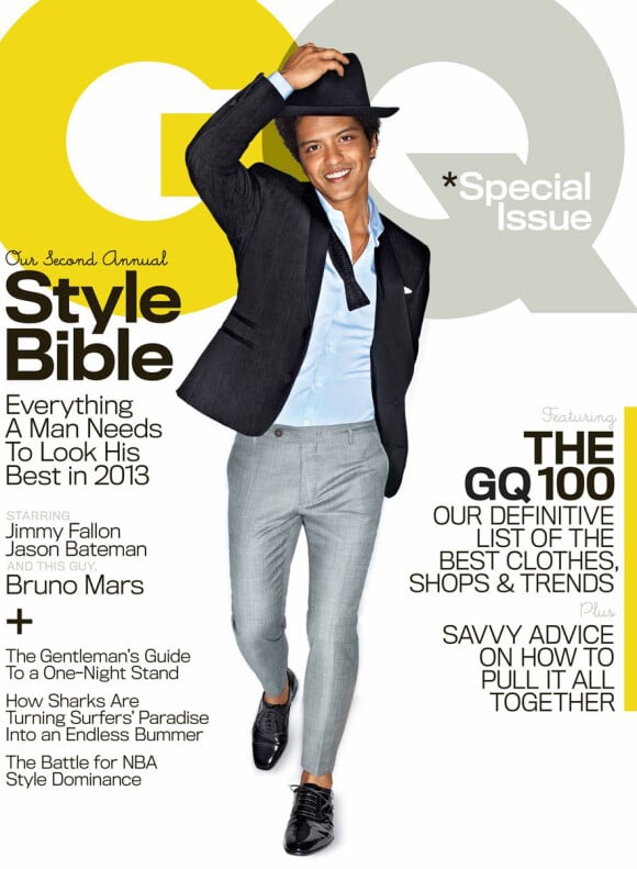 Bruno Mars fait la couverture de GQ USA dans l'édition du mois d'avril 2013.