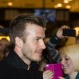 David Beckham lors d'un événement pour faire la promotion de ses sous-vêtements H&amp;M à Berlin le 19 mars 2013