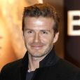 David Beckham, tout sourire lors d'un événement pour faire la promotion de ses sous-vêtements H&amp;M à Berlin le 19 mars 2013