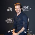 David Beckham prend la pose lors d'un événement pour faire la promotion de ses sous-vêtements H&amp;M à Berlin le 19 mars 2013