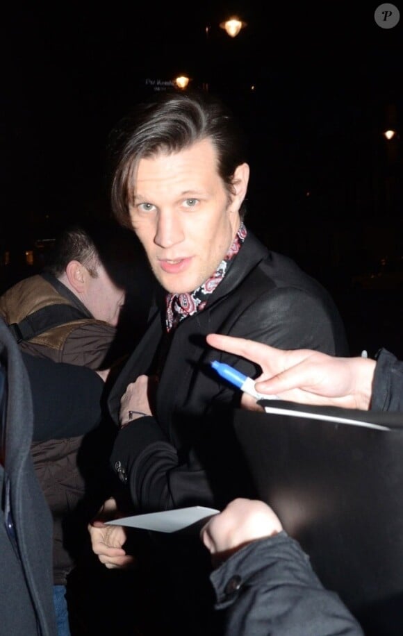 L'acteur Matt Smith - avant-première VIP de la rétrospective "David Bowie Is" au Victoria and Albert Museum - à Londres le 20 mars 2013.