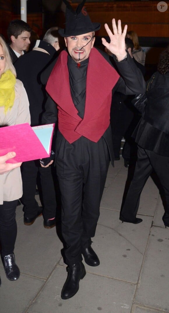 Le chanteur du groupe culte Visage, Steve Strange - avant-première VIP de la rétrospective "David Bowie Is" au Victoria and Albert Museum - à Londres le 20 mars 2013.