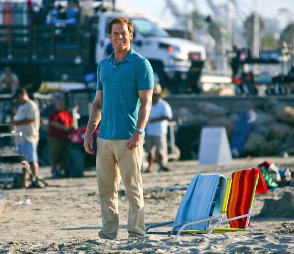 Michael C. Hall sur le tournage de la 7e saison de Dexter, à Venice, Los Angeles, le 20 août 2012.