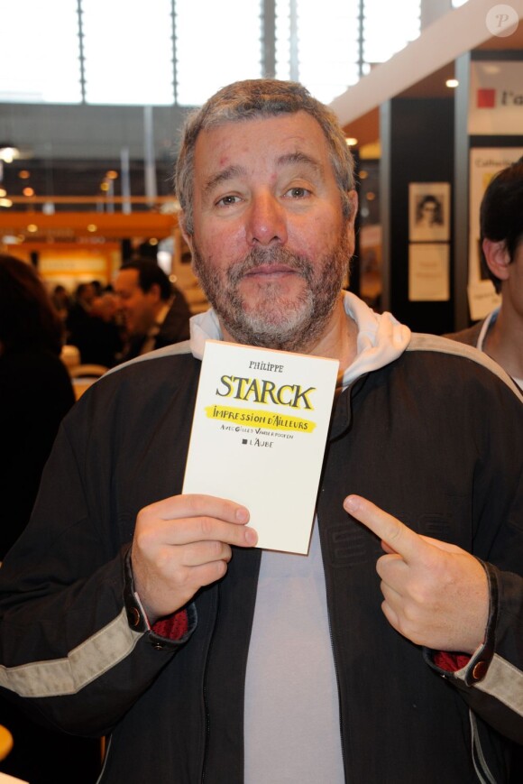 Philippe Starck au salon du livre 2013 au Parc des Expositions, à Paris, le 23 mars 2013