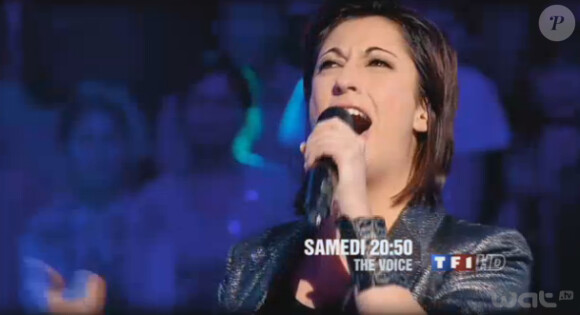 Victoria dans la bande-annonce du troisième et avant-dernier épisode des battles dans The Voice 2 sur TF1 le samedi 30 mars 2013