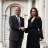 Le ministre britannique des affaires étrangères William Hague et Angelina Jolie à Londres en mai 2012